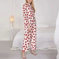 thumbnail image 3 of Fotbe Cartoon Strawberry Conjunto de Pijama de Manga Larga para Mujer con Estampado, Ropa de Dormir de 2 Piezas, Conjunto de Casa Suave y Cómodo con Bolsillos-Small, 3 of 7