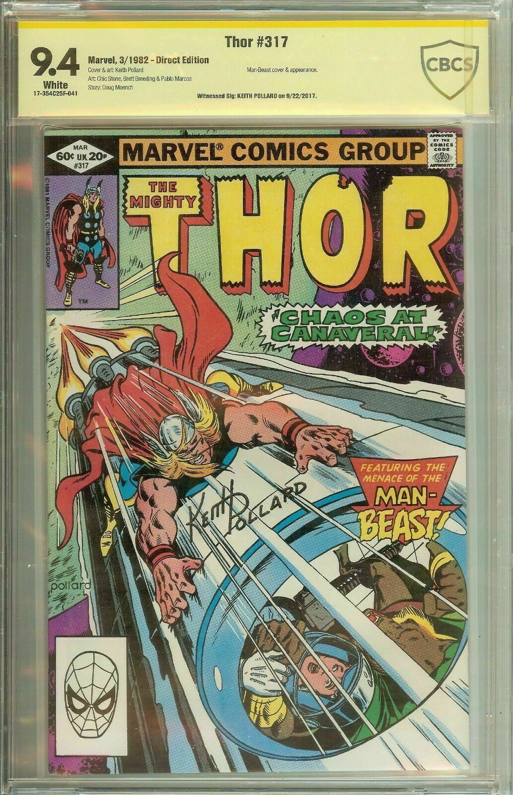 The Mighty Thor #317 CBCS 9.4 Signed by artist Keith Pollard