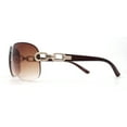 thumbnail image 3 of Womens Classic 90s Rimless Jewel Chain Arm Round Wrap Sunglasses Gold Brown, 3 of 4