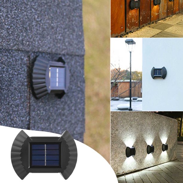 ¡Ofertas Únicas!, Lámpara de pared solar que brilla hacia arriba y hacia abajo, lámpara de pared para jardín al aire libre Akmoler