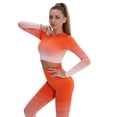 thumbnail image 3 of Sonducket Pantalones de Yoga de poliéster para mujer, pantalones de cintura alta absorbentes de sudor para niñas, ropa deportiva para levantar la Prendas para la parte inferior del cuerpo Naranja L Sonducket AP019275-03, 3 of 6