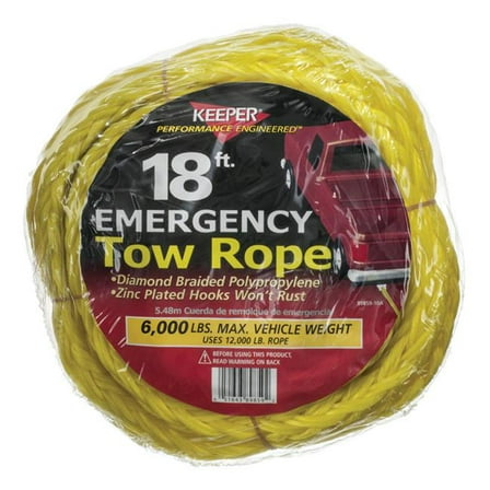 18 ft. L 6000 lbs Aluminium Tow Rope - Yellow