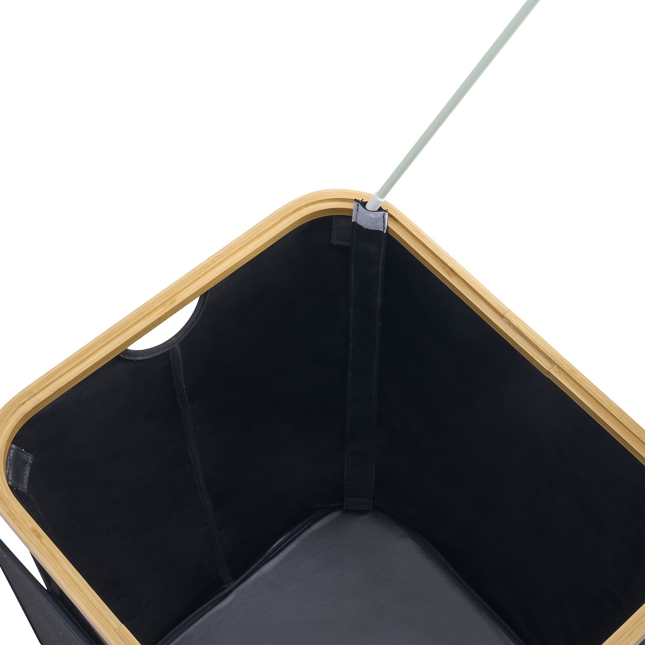 Better Homes & Gardens Black Bamboo Collapsible Laundry Hamper, 16" x 26"