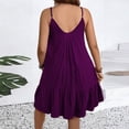 thumbnail image 4 of LWavelet Women's Plus Size Spaghetti Strap Dress Ruffle Hem Casual Loose Fit Swing Mini Dress Purple 3XL, 4 of 4