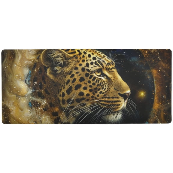 JSTEL Leopard Cheetah Starry Sky Large Gaming Mouse Pad Big Mousepad Mice Keyboard Mat with Non-Slip Rubber Base for Computer Laptop Home & Office, 31.5 X 11.8 inch
