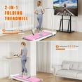 thumbnail image 5 of Hi-Treadmill,2 In 1 Portable Treadmill,Under Desk Treadmill,Walking Pad,Walking Jogging Machine with Handle,Remote Control,LED Display for Home,Office,Gym(Pink), 5 of 8