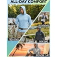 thumbnail image 4 of 3 Pack UPF 50+ Sun Protection Mens Hoodie Long Sleeve SPF Fishing Shirt Swim Rash Guard Athletic Workout Tops, 4 of 7