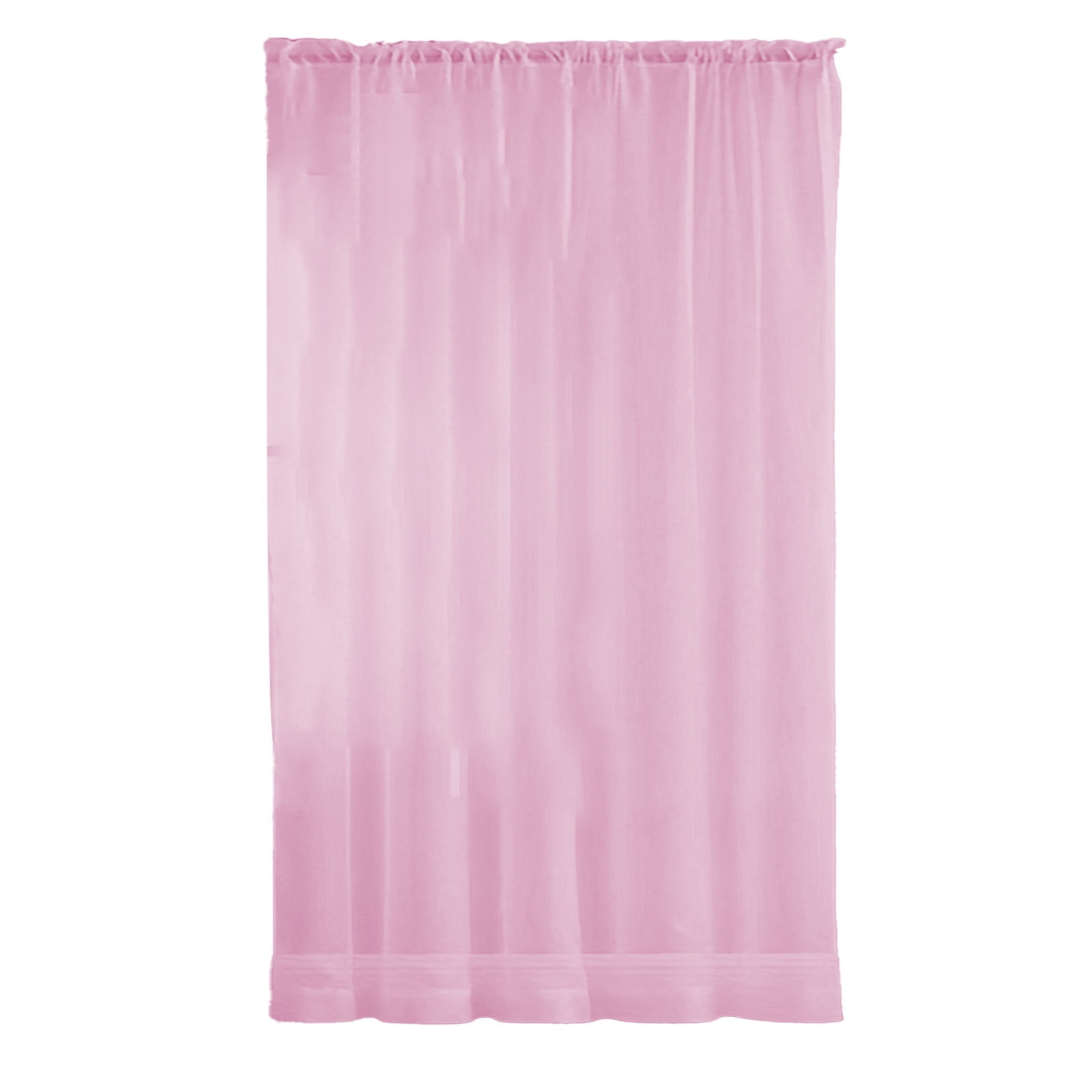 Basic Rod Pocket Sheer Voile Window Curtain Panels, Single-Panel, Kitchen Bedroom Children Living Room Yard (Pink)