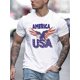 thumbnail image 1 of Men's Casual Eagle Letter Printed Short Sleeve T-Shirt, 1 of 6