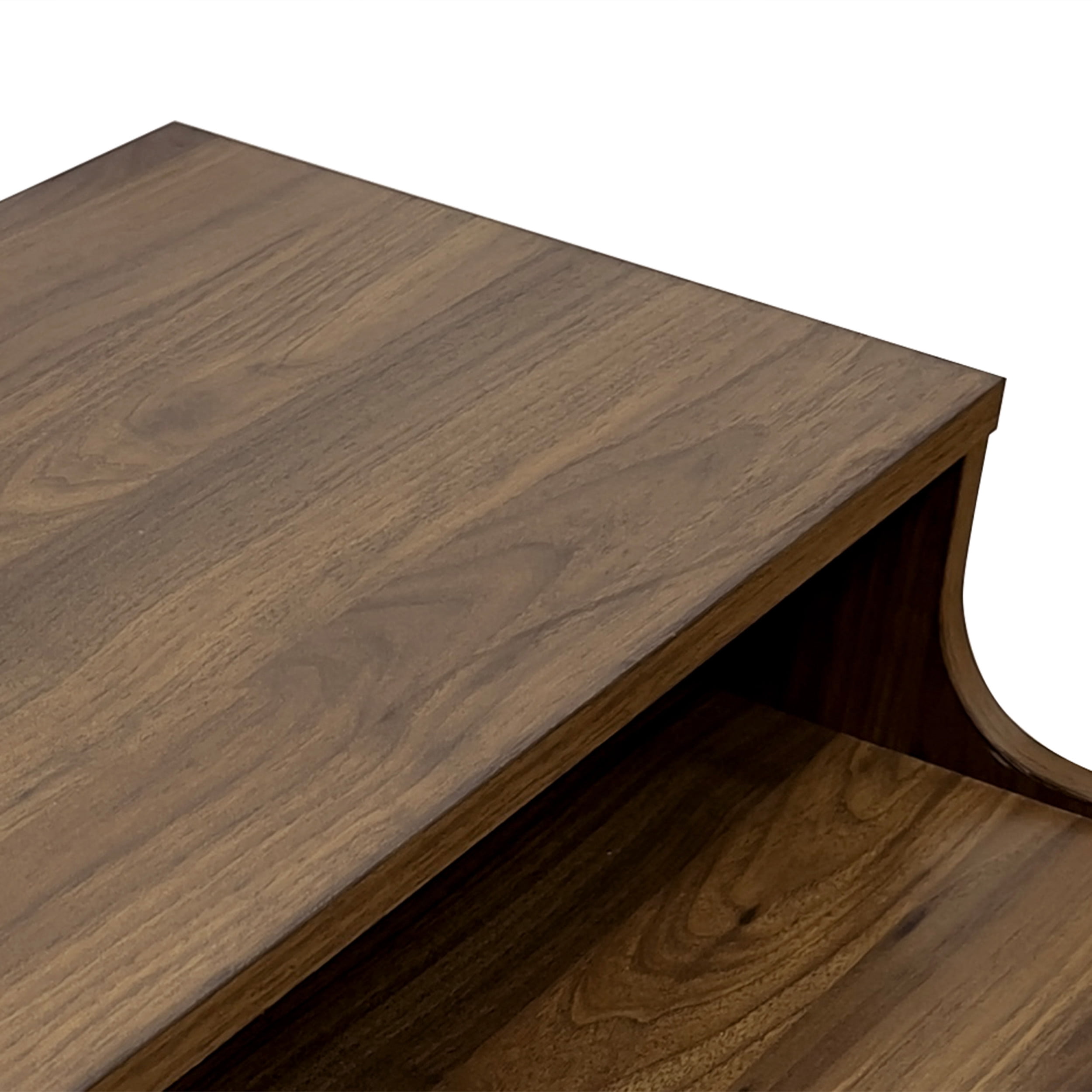 Noble House Starla Wooden 3 Piece 5 Drawer Dresser and Nightstand Bedroom Set, Columbia Walnut