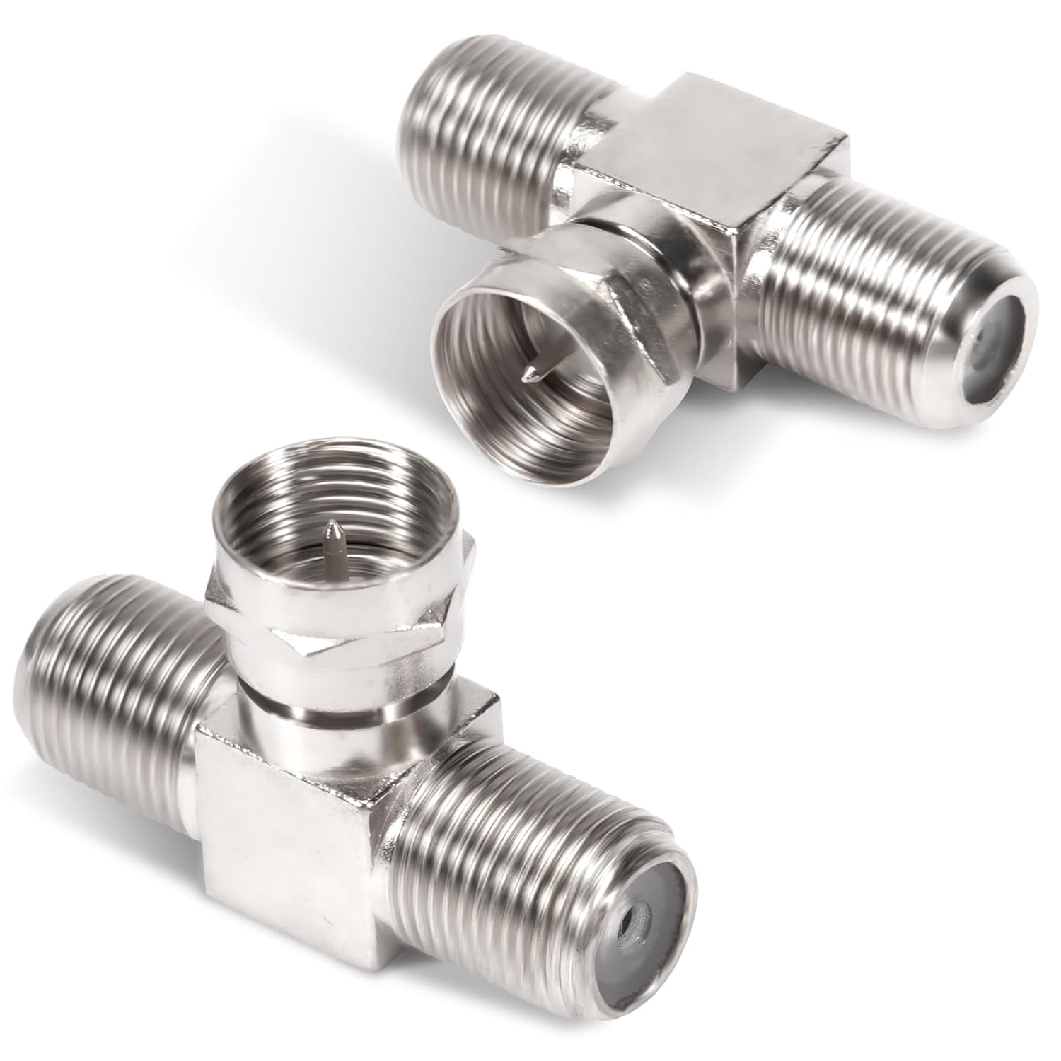 6 Pack F Male To BNC Female Coaxial Adapter - Pure Copper For Antenna, CCTV, Satellite (F129-6)