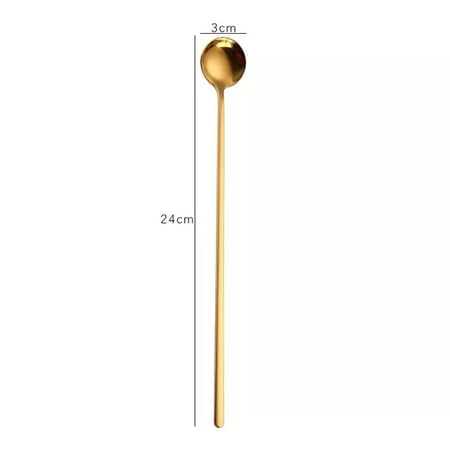 

Rainbow Color Coffee Tea Stir Spoon Long Handle Ice Cream Dessert Spoons Eco-Friendly Stainless Steel Tableware Kitchen Supplies