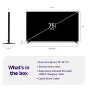 Roku Smart TV – 75- Inch Pro Series, 4K QLED Mini-LED TV – Roku TV with Backlit Voice Remote Pro