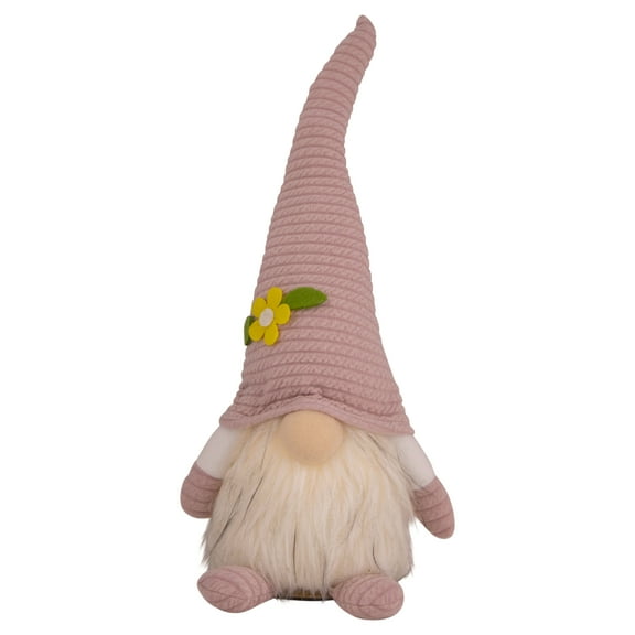 Northlight Lighted Pink Spring Gnome with Flower Hat - 12.25"