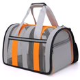 thumbnail image 2 of Deago Soft Sided Mesh Pet Travel Carrier for Small Cats Dogs, Collapsible Puppy Carrier Bag with Reflective Strip - Orange, 2 of 10