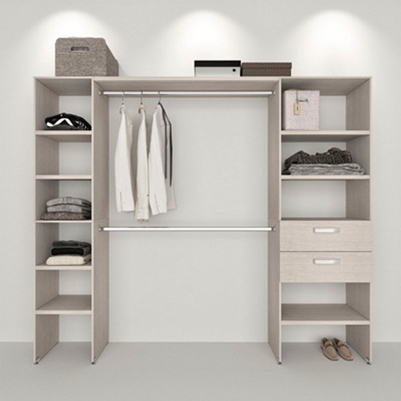 closet 2 torres con 2 cajones 1.80 x 2.20 m x 39 cm blanco nórdico