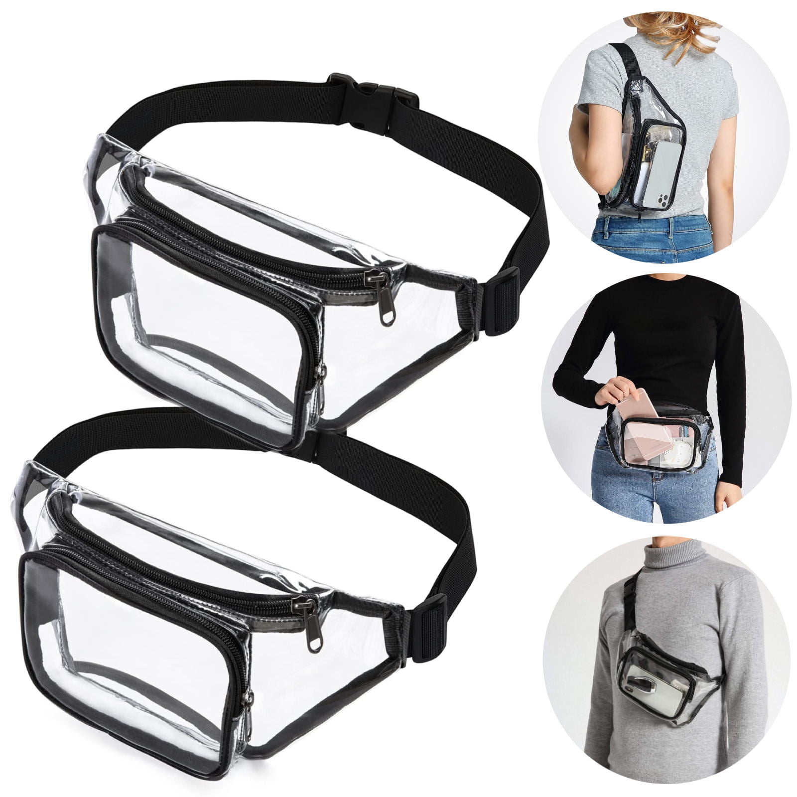 2/1pcs Clear Fanny Packs, TSV Stadium Approved Chest Bag, Waterproof