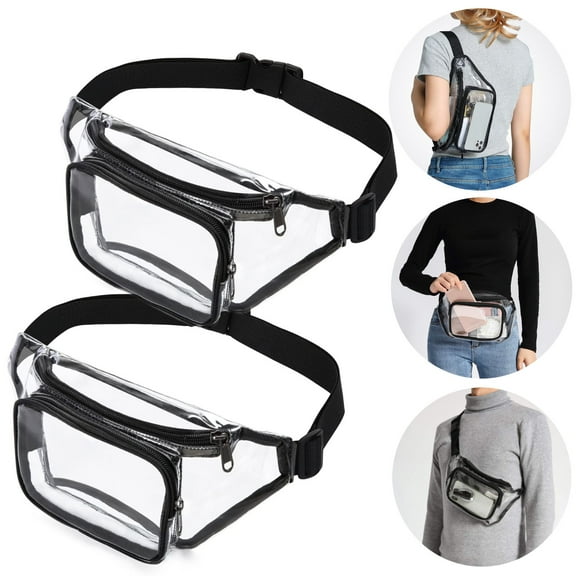 2/1pcs Clear Fanny Packs, TSV Stadium Approved Chest Bag, Waterproof PVC Waist Bag with Adjustable Strap for Concerts