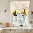 thumbnail image 3 of American Pastoral Style Tie Up Curtain 45 Inches Long, Sunflower Flower Farm Balloon Style Kitchen Window Curtain Over Sink, Small Window Rod Pocket Curtain 34"x45", 3 of 9