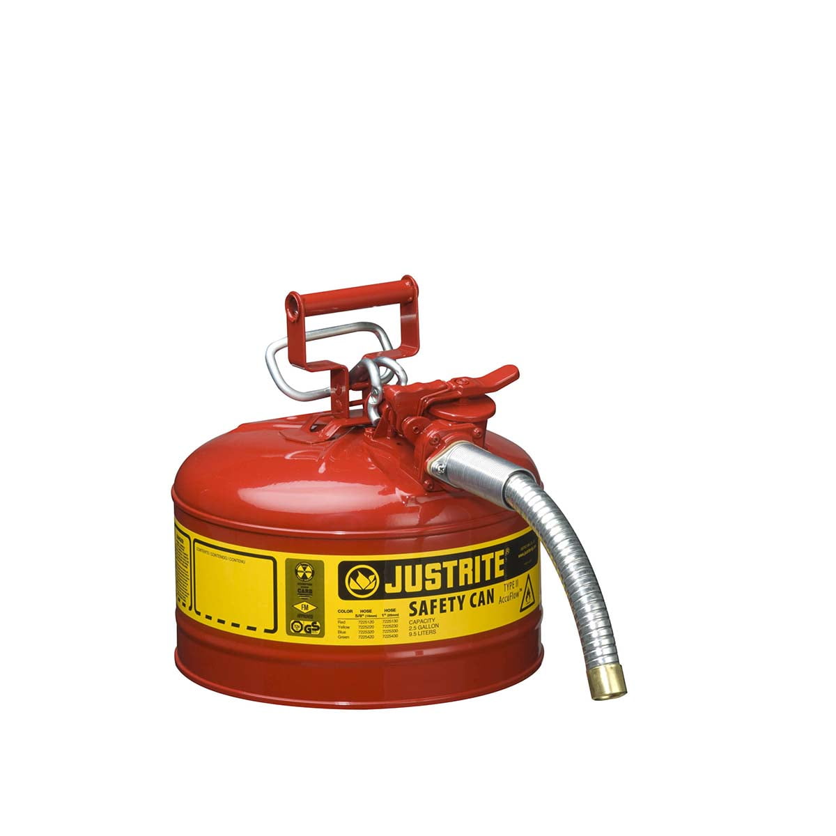 Justrite 7225130 AccuFlow 2.5 Gallon, 11.75" OD x 12" H Galvanized