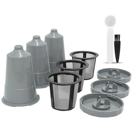 GroveEss Reusable Coffee Pods For Dolce Gusto - 3 Capsules With Spoon & Brush, Stainless Steel Filter, Brown
