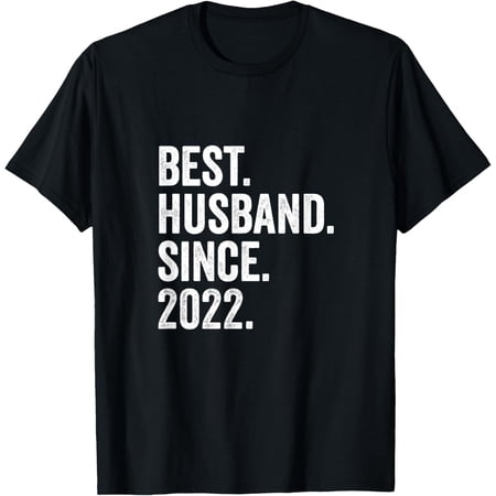 Best Husband Since 2022 Men's Funny Anniversary T-Shirt Retro Marriage Celebration Graphic Tee