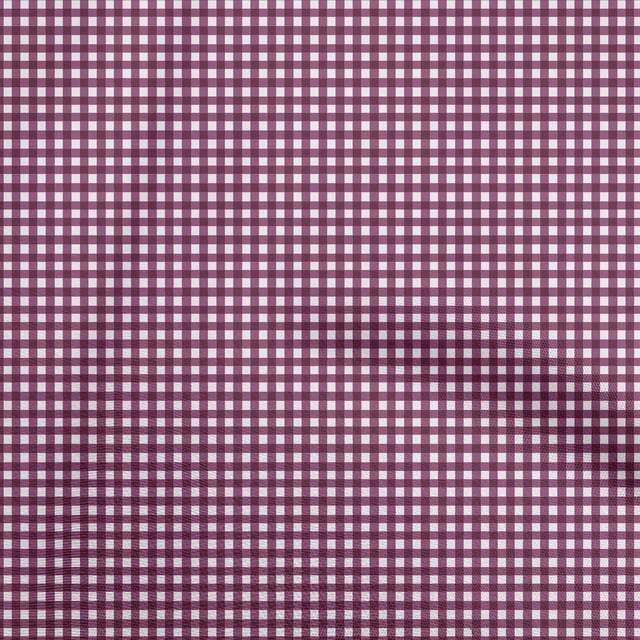oneOone Viscose Chiffon Purple Fabric Check Sewing Craft Projects Fabric Prints By Yard 42 Inch Wide