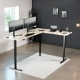 thumbnail image 2 of VIVO Light Wood / Black Electric 84" x 63" Corner Desk, L-Shaped Workstation, 2 of 8