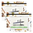 thumbnail image 2 of Snails Houses Trees Cartoon 3-Ring Binder Pouches A4 Size Zipper Pocket File Storage 2 Packs, 2 of 6