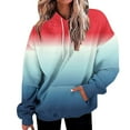 thumbnail image 2 of Pxxlle Plus Size Women's Hoodies Fashion Gradient Graphic Sweatshirts Oversized Long Sleeve Hooded Pullover Casual Drawstring Sweatshirt with Pockets Navy S, 2 of 6