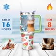 thumbnail image 4 of Sweet Strawberry Cake 40oz Tumbler - Stainless Steel Travel Cup with Handle - Fruity Watercolor Art for Office Workers, 4 of 8