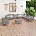 thumbnail image 1 of vidaXL 11 Piece Garden Lounge Set Solid Wood Pine Grey, 1 of 5