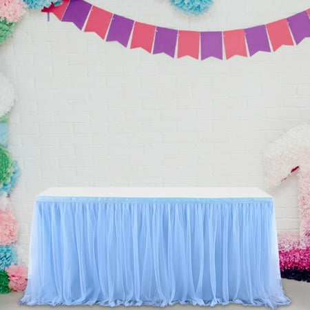 

knqrhpse room decor Tulle Table Skirt High-End Gold-Rimmed Mesh Birthday Wedding Party Decoration home decor