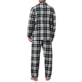thumbnail image 3 of INSPIRAR CHIC Conjunto de Pijamas de 2 Piezas de Manga Larga con Botones Casual a Cuadros en Negro y Verde, 3 of 5