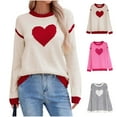 thumbnail image 2 of Fengactive Women's Big Cute Heart Sweater Long Sleeve Crew Neck Knit Pullover Fashion Fall 2025, 2 of 6
