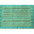 thumbnail image 1 of Ahgly Company Indoor Rectangle Abstract Turquoise Blue Modern Area Rugs, 4' x 6', 1 of 4
