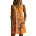 thumbnail image 5 of WAGUTH Women's Floral Print Mini Dresses Sleeveless V-Neck Shift Dress Boho Casual Summer Everyday & Beach Sundress with Side Pockets, 5 of 6