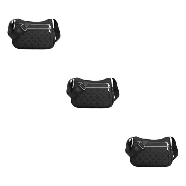 Transemion Crossbody Bag Premium For Multipurpose Large Capacity Polyester Messenger Bag Multiple Occations Premiun Gift black 3Set