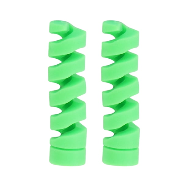 Inteprter 2 paquetes/lote de datos protectores de Cable en espiral-reduce el deshilachado y la rotura del Cable del ajustable extraíble Teléfono y Comunicación verde