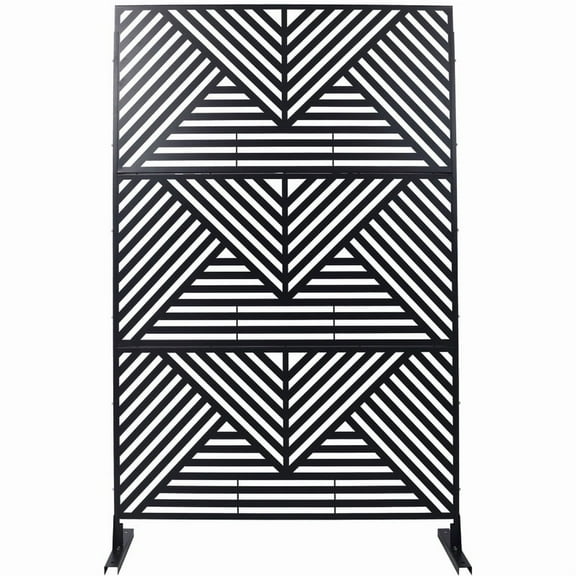 Outdoor & Indoor Privacy Screen Metal Privacy Screen 76" H×48" W, Freestanding Decorative Privacy Screen for Deck Balcony Patio, Privacy Fence Panels for Outside Lawn Garden