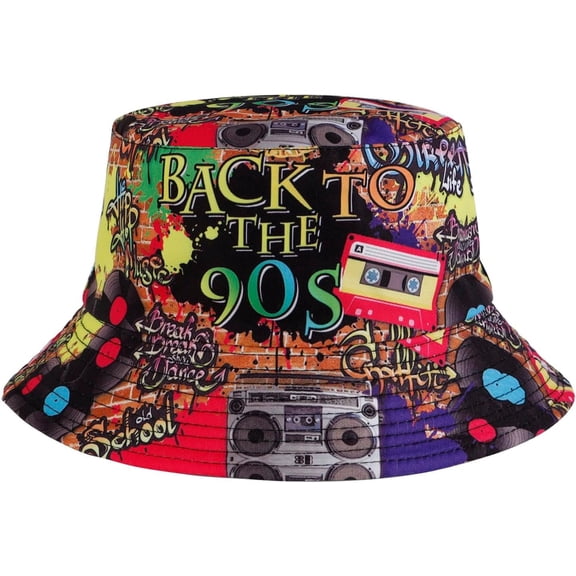 Retro 80 90s Bucket Hat for Women Men Fashion Fisherman Hat Packable Outdoor Accessories Fisherman Hat