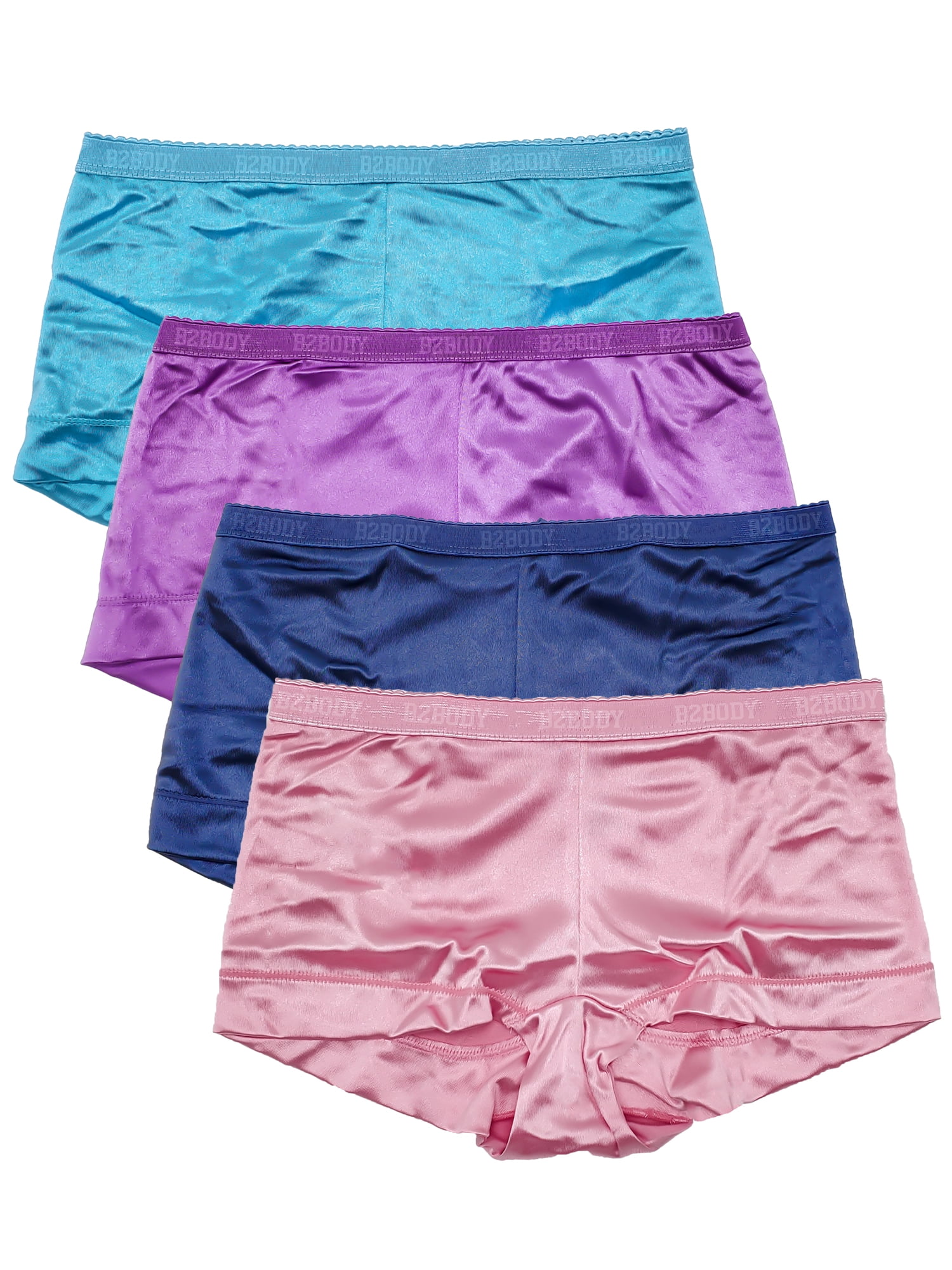 Barbra Women's Panties Silky Sexy Satin Boyshorts Small to Plus Size  Multi-Pack 