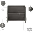 thumbnail image 5 of Bush Business Furniture Universal Storage Laundry Room Wall Cabinet with Doors and Shelves, Platinum Gray (LNS428PG-Z), 5 of 9