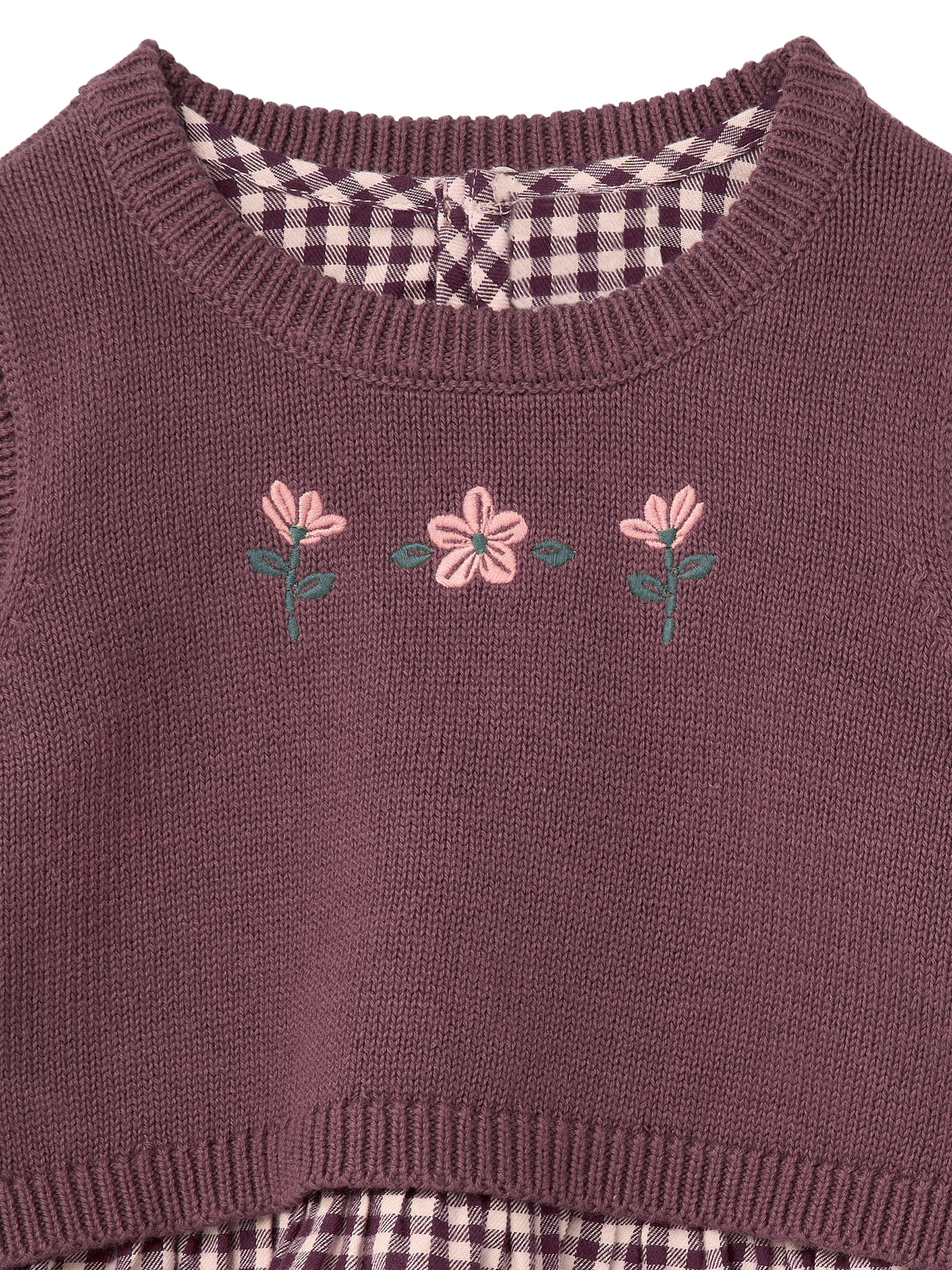 Modern Moments by Gerber Toddler Girl Outfit Set with Sweater Vest, 3-Piece, Sizes 12 Months - 5T