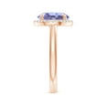 thumbnail image 5 of ANGARA Natural Round 3.5 ct Tanzanite Cathedral Ring with Diamond Halo in 14K Rose Gold for Women (Size-10mm) | December Birthstone, Anniversary, Jewelry Gift for Women | Natural Tanzanite Ring, 5 of 10