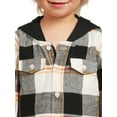 thumbnail image 4 of Wonder Nation Toddler Boy's Flannel Shirt with Hood, Sizes 12M-5T, 4 of 5