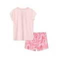 thumbnail image 6 of Wonder Nation Girls Short Sleeve Top and Sleep Shorts Pajama Set, 2-Piece, Sizes 4-18 & Plus, 6 of 7
