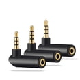 thumbnail image 1 of Paquete de adaptador de audio de 3,5 mm, adaptador de auriculares en ángulo recto, convertidor adaptador auxiliar hembra a macho de 90 grados compatible, 1 of 6