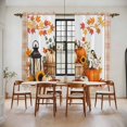 thumbnail image 2 of Pumpkins Fall Kitchen Curtain for Berdoom Living Room Cafe 72 Inch Length, Thanksgiving Leaves Floral Checkered Tiers Curtains Light Filtering Drapes Rod Pocket Window Treatment 2 Panels 52"Wx72"L, 2 of 9