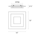 thumbnail image 3 of Sonneman 2727.98 Offset 1 Light Led Flush Mount Ceiling Fixture - White, 3 of 3